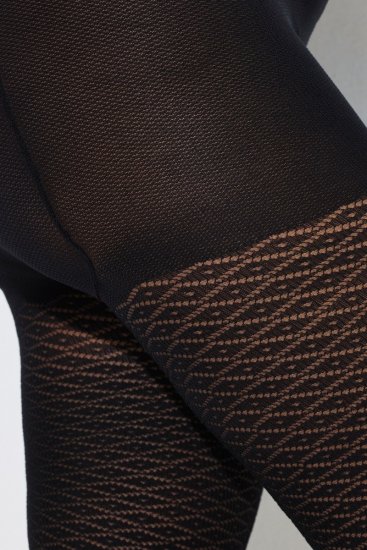 Ulla Popken 849050 Collant a quadri Nero - Collant & calzini - 