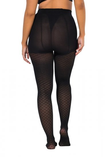 Ulla Popken 849050 Collant a quadri Nero - Collant & calzini - 