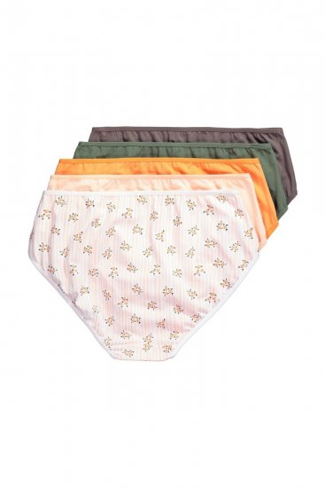 Ulla Popken 849098 Slip a fiori confezione da 6 Arancione - Slip - 