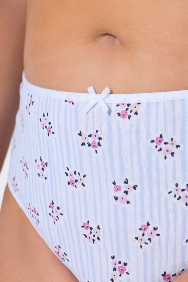 Ulla Popken 849098 Slip a fiori confezione da 5 Azzurro - Slip - 