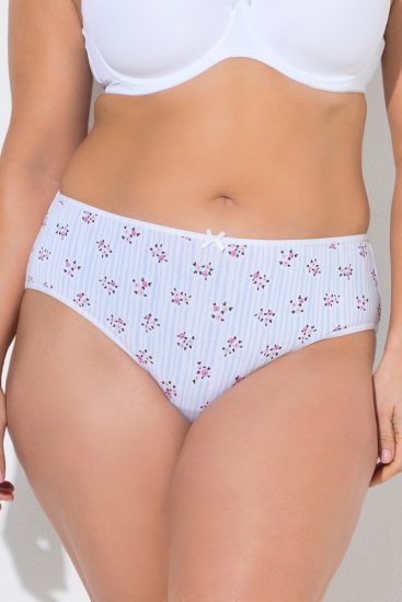 Ulla Popken 849098 Slip a fiori confezione da 5 Azzurro - Slip - 