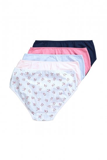 Ulla Popken 849098 Slip a fiori confezione da 5 Azzurro - Slip - 