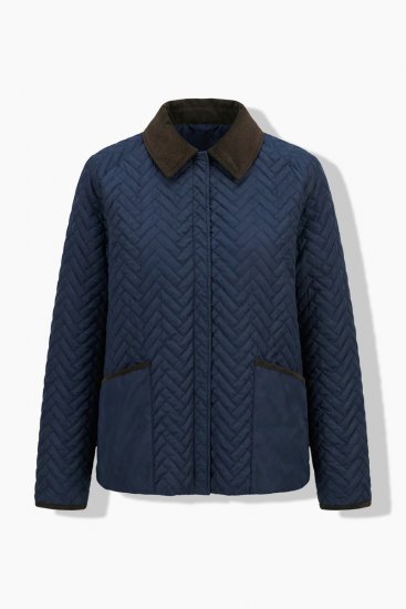 Ulla Popken 849111 Giacca trapuntata Blu scuro - Giacche - Giacche taglie forti da donna