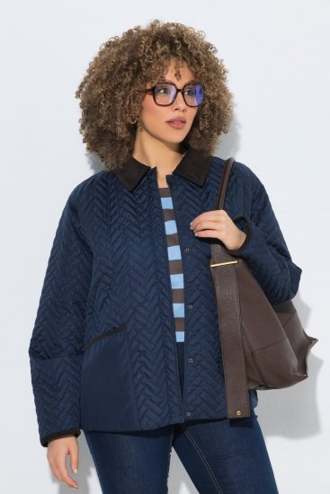 Ulla Popken 849111 Giacca trapuntata Blu scuro - Giacche - Giacche taglie forti da donna