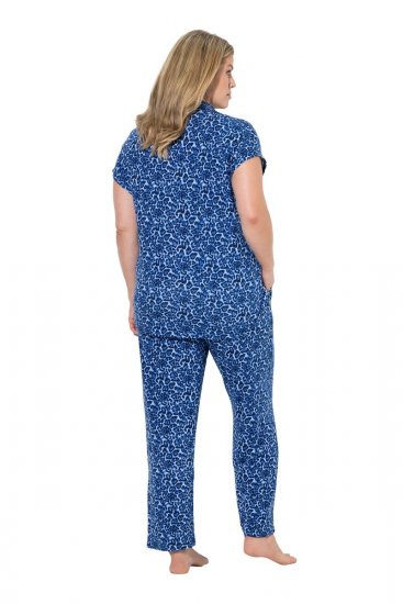 Ulla Popken 849144 Pigiama animalier Blu scuro - Pigiami/Loungewear - 