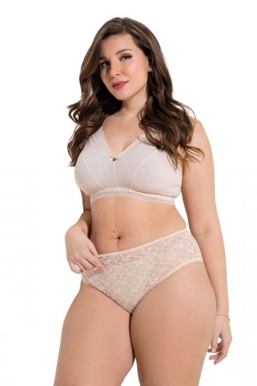Ulla Popken 849194 Slip a fiori con pizzo confezione da 3 Nero - Slip - 