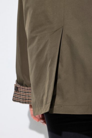 Ulla Popken 849246 Giacca in ecopelle Verde oliva - Giacche - Giacche taglie forti da donna