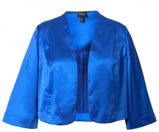 Ulla Popken 849457 Bolero Blu reale - Giacche - Giacche taglie forti da donna