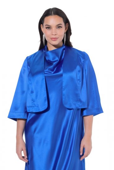 Ulla Popken 849457 Bolero Blu reale - Giacche - Giacche taglie forti da donna