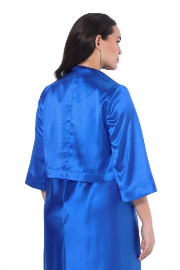 Ulla Popken 849457 Bolero Blu reale - Giacche - Giacche taglie forti da donna