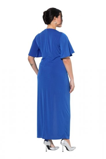 Ulla Popken 849530 Abito da sera fantasia con strass Blu reale - Abiti da sera - Abiti da sera taglie forti