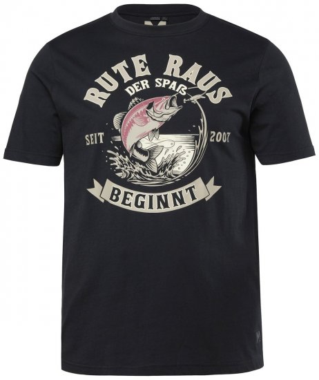 Men+ 547 T-shirt Rute Raus Nero - Magliette - Magliette Uomo Taglie Forti