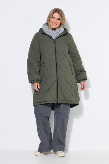 Ulla Popken 849552 Cappotto trapuntato Verde oliva - Cappotti - Cappotti taglie forti da donna
