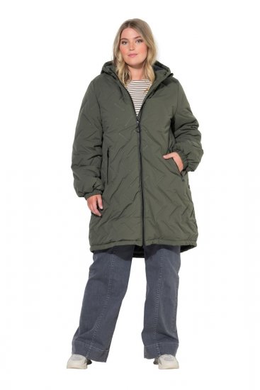 Ulla Popken 849552 Cappotto trapuntato Verde oliva - Cappotti - Cappotti taglie forti da donna