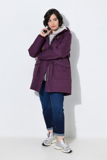 Ulla Popken 849619 Giacca antipioggia Viola scuro - Giacche - Giacche taglie forti da donna