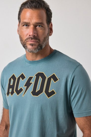 JP1880 849790 AC/DC Classic Logo T-shirt Blu turchese - Magliette di band - T-shirt band taglie forti