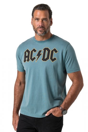 JP1880 849790 AC/DC Classic Logo T-shirt Blu turchese - Magliette di band - T-shirt band taglie forti