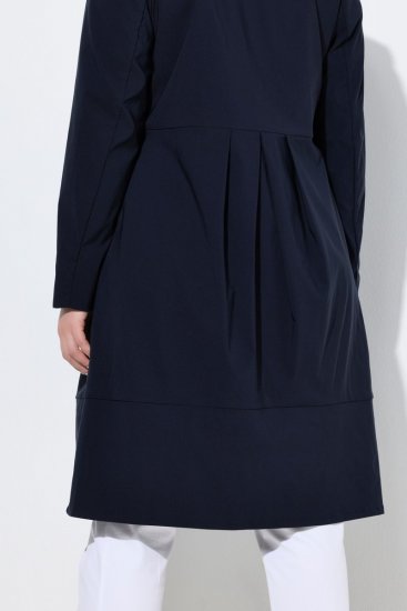 Ulla Popken 849803 Cappotto elasticizzato con collo alto Blu scuro - Cappotti - Cappotti taglie forti da donna
