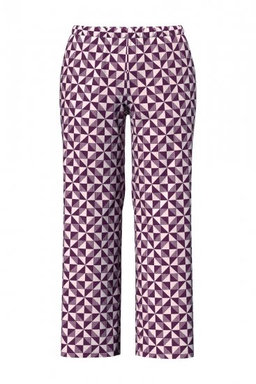 Ulla Popken 849850 Pigiama a quadri Rosso bacca - Pigiami/Loungewear - 