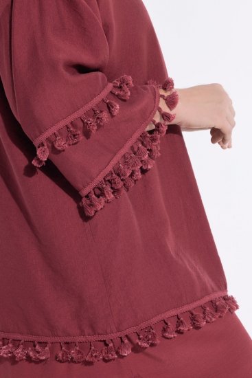 Ulla Popken 849860 Kimono Rosso ruggine - Cardigan - Cardigan da donna taglie forti