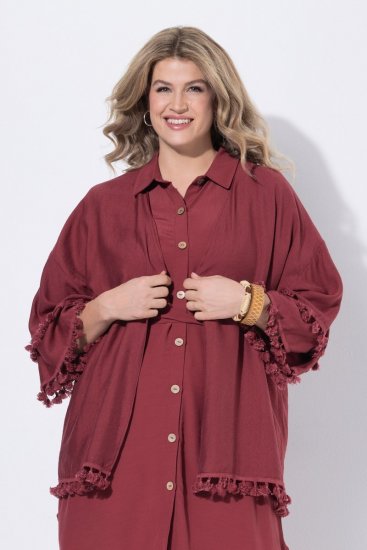 Ulla Popken 849860 Kimono Rosso ruggine - Cardigan - Cardigan da donna taglie forti