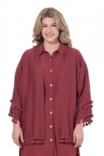 Ulla Popken 849860 Kimono Rosso ruggine - Cardigan - Cardigan da donna taglie forti