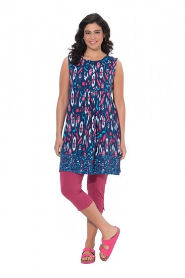 Ulla Popken 849887 Abito in jersey senza maniche Blu scuro - Abiti in jersey - 