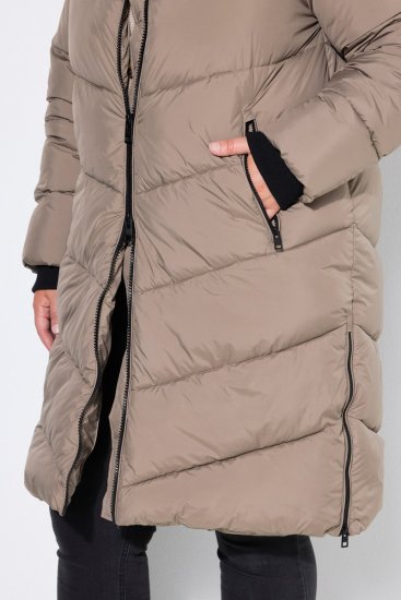 Ulla Popken 850041 Cappotto trapuntato Tortora - Cappotti - Cappotti taglie forti da donna