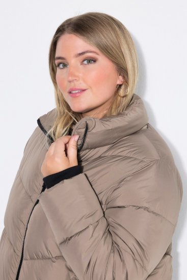 Ulla Popken 850041 Cappotto trapuntato Tortora - Cappotti - Cappotti taglie forti da donna