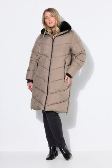 Ulla Popken 850041 Cappotto trapuntato Tortora - Cappotti - Cappotti taglie forti da donna