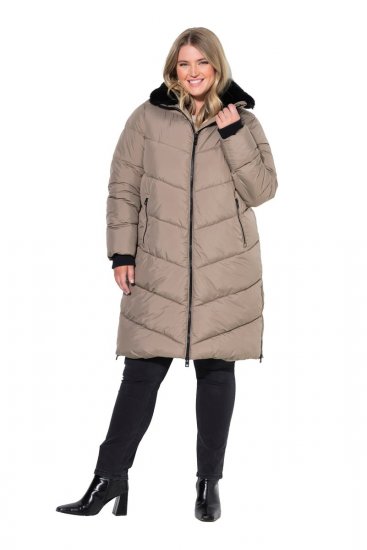 Ulla Popken 850041 Cappotto trapuntato Tortora - Cappotti - Cappotti taglie forti da donna