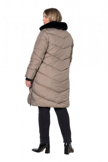 Ulla Popken 850041 Cappotto trapuntato Tortora - Cappotti - Cappotti taglie forti da donna