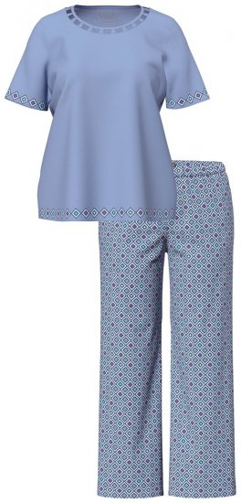 Ulla Popken 850045 Pigiama a maniche corte Azzurro - Pigiami/Loungewear - 