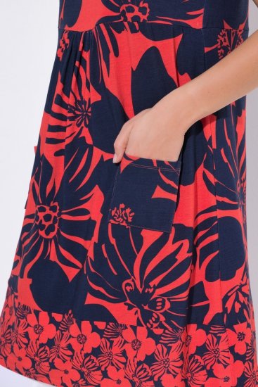 Ulla Popken 850175 Abito in jersey fantasia Corallo - Abiti in jersey - 