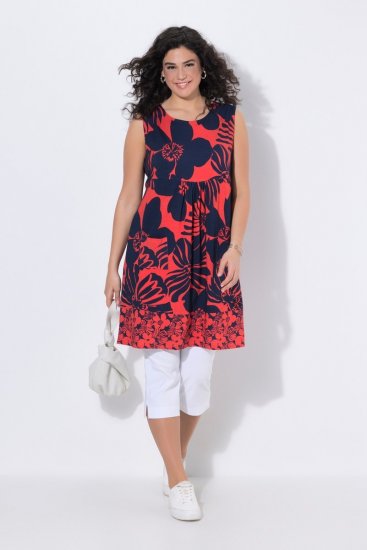 Ulla Popken 850175 Abito in jersey fantasia Corallo - Abiti in jersey - 