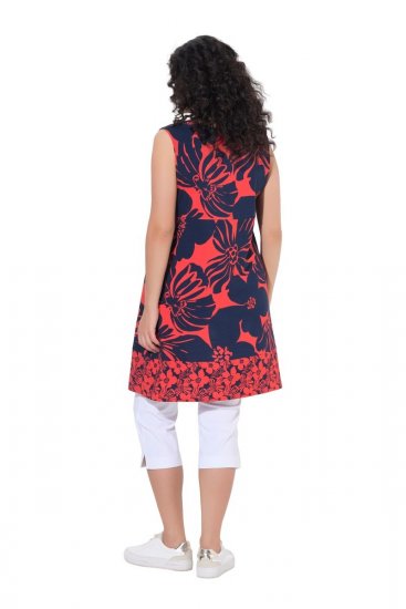 Ulla Popken 850175 Abito in jersey fantasia Corallo - Abiti in jersey - 