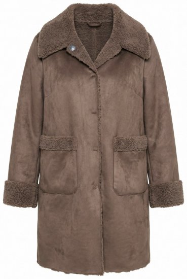 Ulla Popken 850251 Cappotto teddy Marrone chiaro - Cappotti - Cappotti taglie forti da donna