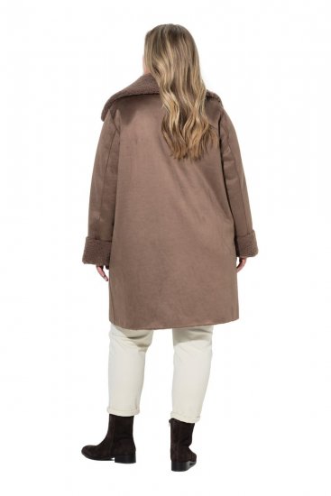 Ulla Popken 850251 Cappotto teddy Marrone chiaro - Cappotti - Cappotti taglie forti da donna