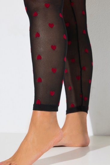 Ulla Popken 850264 Collant senza piede fantasia Nero - Collant & calzini - 
