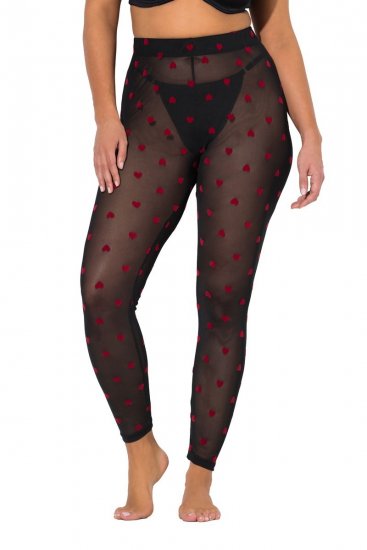 Ulla Popken 850264 Collant senza piede fantasia Nero - Collant & calzini - 