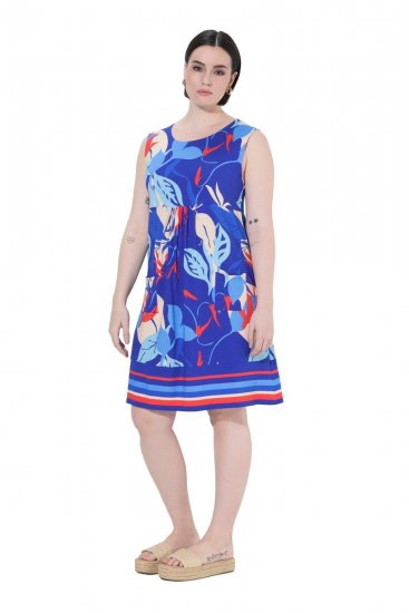 Ulla Popken 850367 Abito in jersey fantasia Blu scuro - Abiti in jersey - 