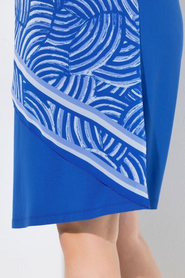 Ulla Popken 850389 Abito in chiffon fantasia Blu - Abiti - Vestiti per tutte le taglie