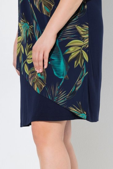 Ulla Popken 850393 Abito in chiffon fantasia Blu scuro - Abiti estivi - Abiti estivi taglie forti