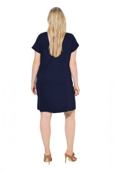 Ulla Popken 850393 Abito in chiffon fantasia Blu scuro - Abiti estivi - Abiti estivi taglie forti