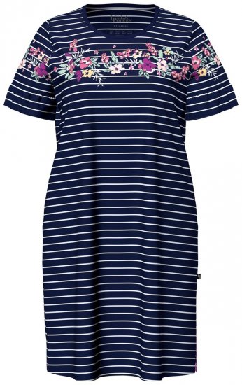 Ulla Popken 850401 Camicia da notte a fiori Blu scuro - Camicie da notte - 
