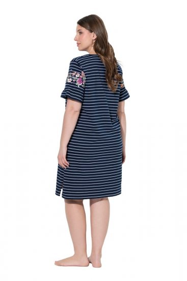 Ulla Popken 850401 Camicia da notte a fiori Blu scuro - Camicie da notte - 