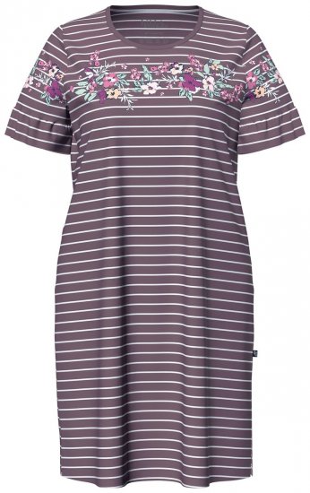 Ulla Popken 850401 Camicia da notte a fiori Marrone - Camicie da notte - 