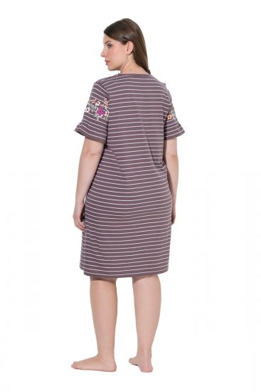 Ulla Popken 850401 Camicia da notte a fiori Marrone - Camicie da notte - 