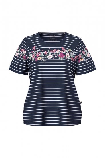 Ulla Popken 850403 Pigiama a fiori Blu scuro - Pigiami/Loungewear - 