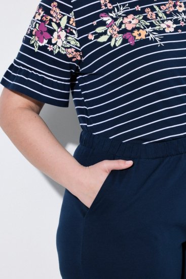 Ulla Popken 850403 Pigiama a fiori Blu scuro - Pigiami/Loungewear - 